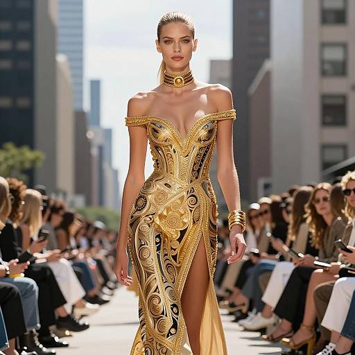 Elegant JLo Versace Fashion Show Scene