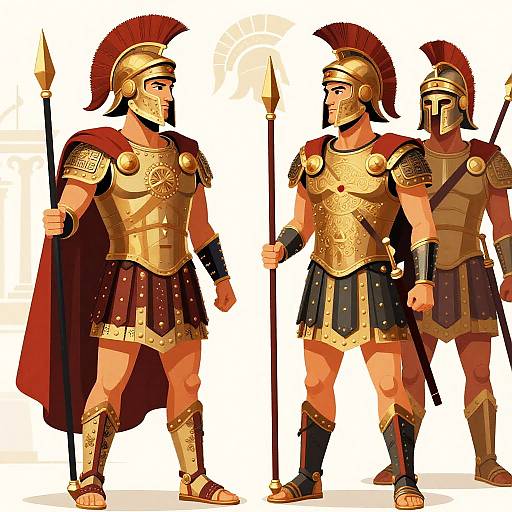 Trojan vs Spartan Warriors Illustration