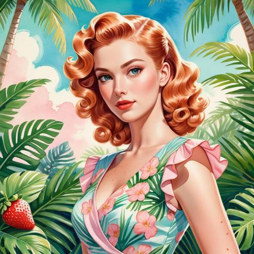 Vintage Pin-Up in Tropical Paradise