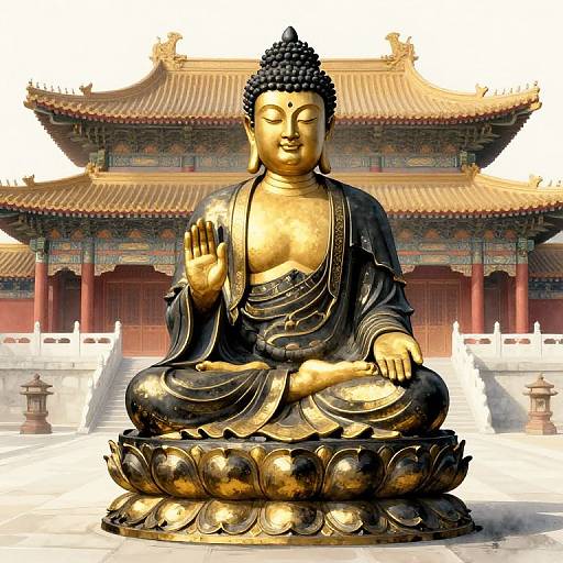 Scribble Buddha in Divine Temple