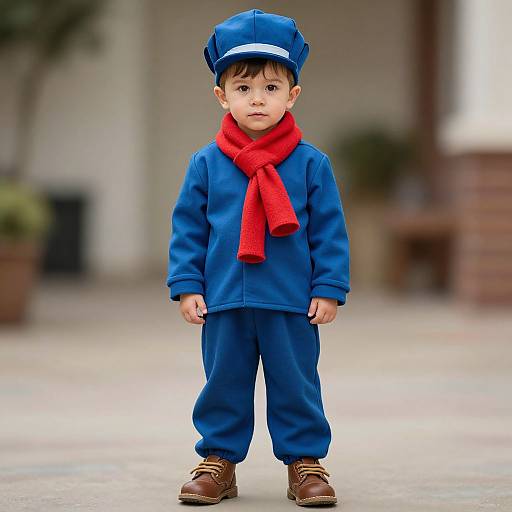 Toddler in Postman Pat Costume