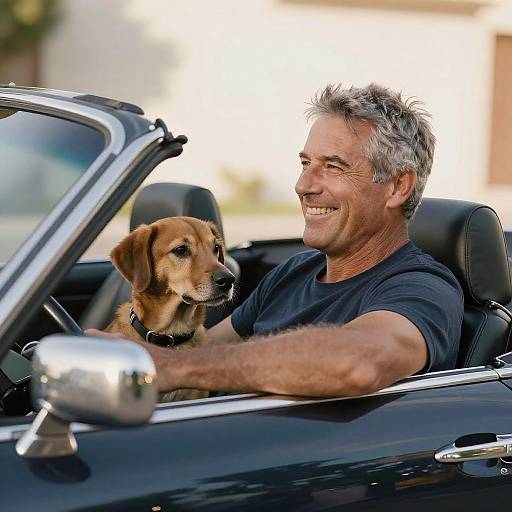 Joyful Drive: Man and His Dog