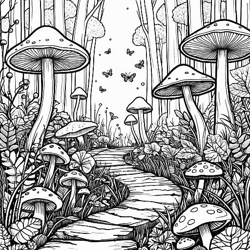 Enchanted Forest Floor Coloring Page