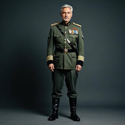 Middle-aged Man in Military Cosplay Uniform