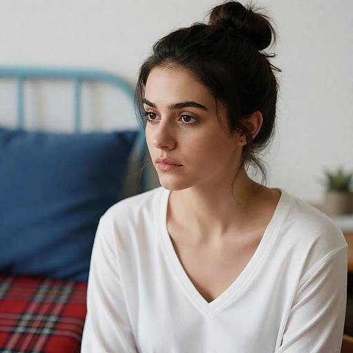 Serene Woman Portrait in Soft Lighting