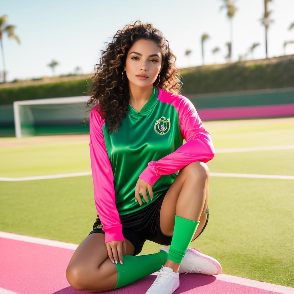 Gilded Vogue Soccer Star Photoshoot