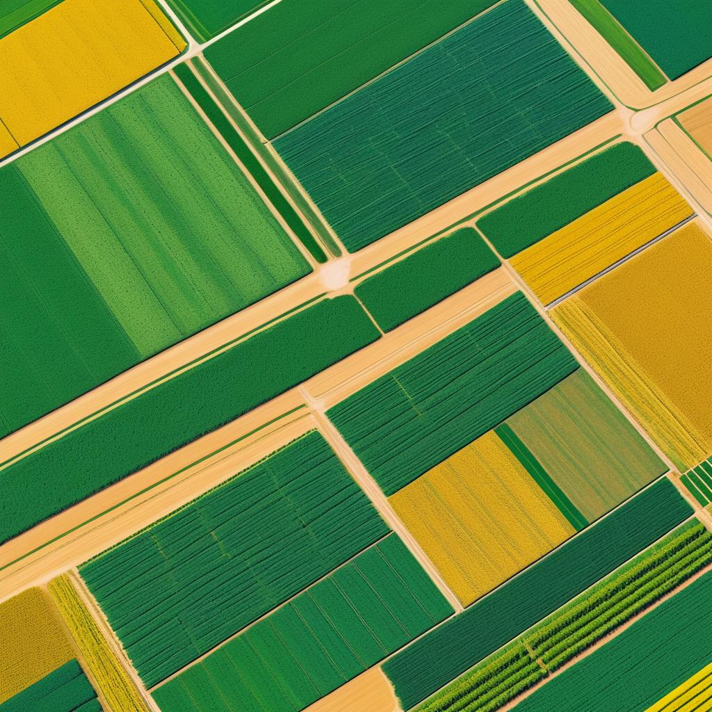 Detailed Vector of Agricultural Field from Above