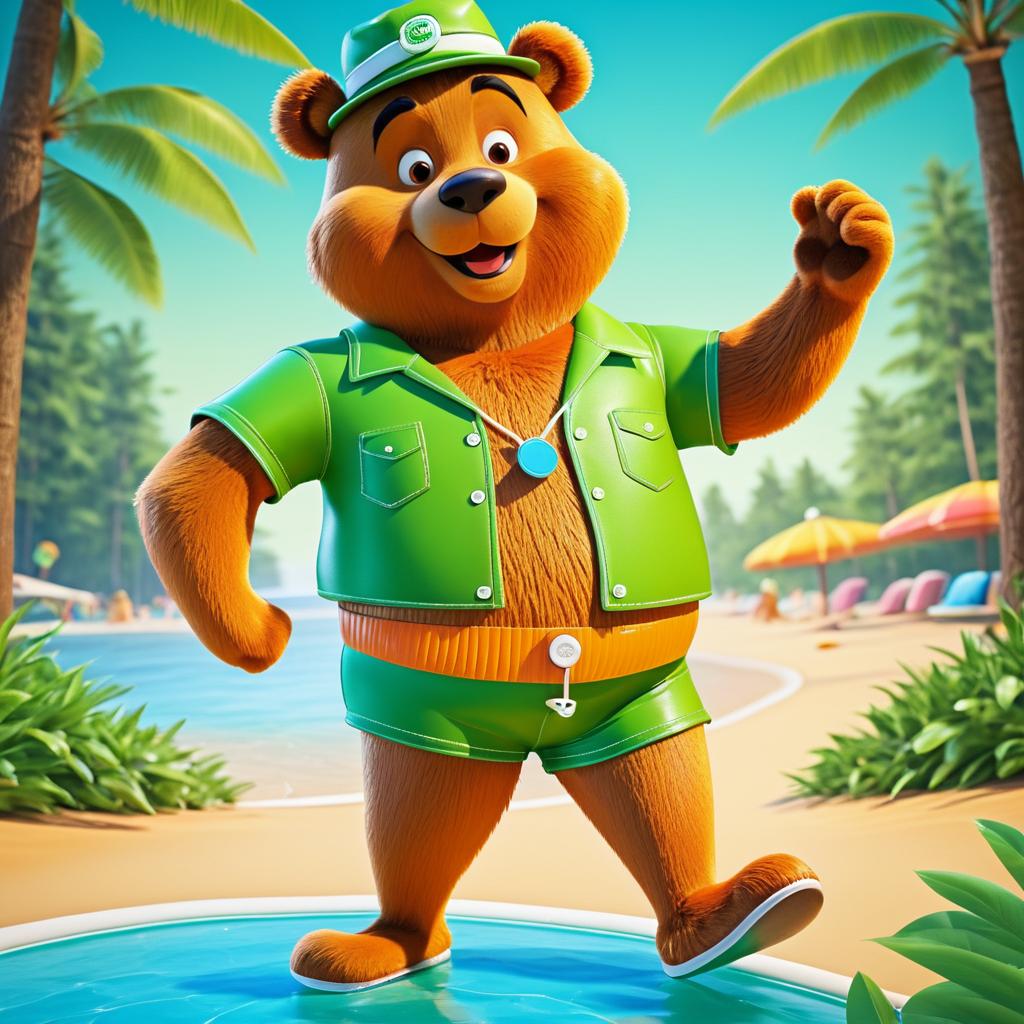 Yogi Bear in Colorful Swimsuit Art