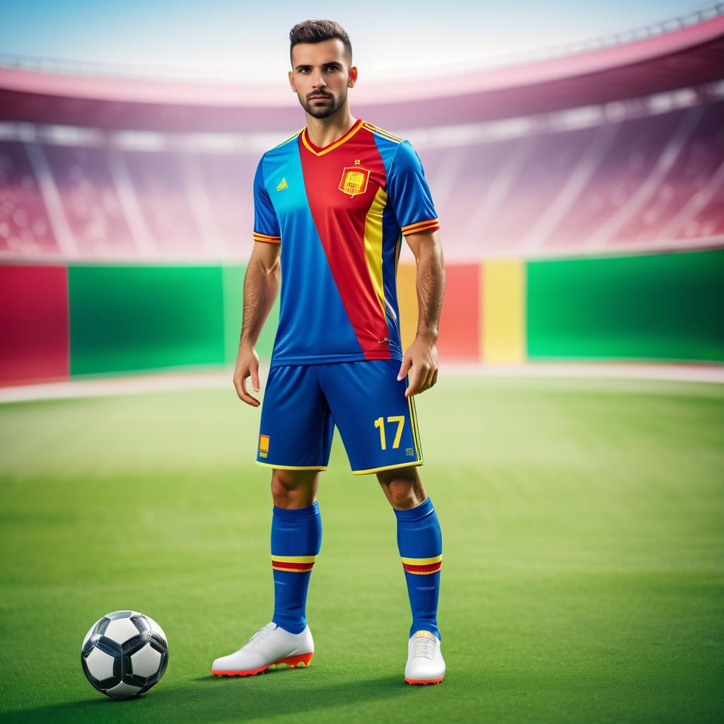 Futuristic Soccer Player in Vibrant Uniform