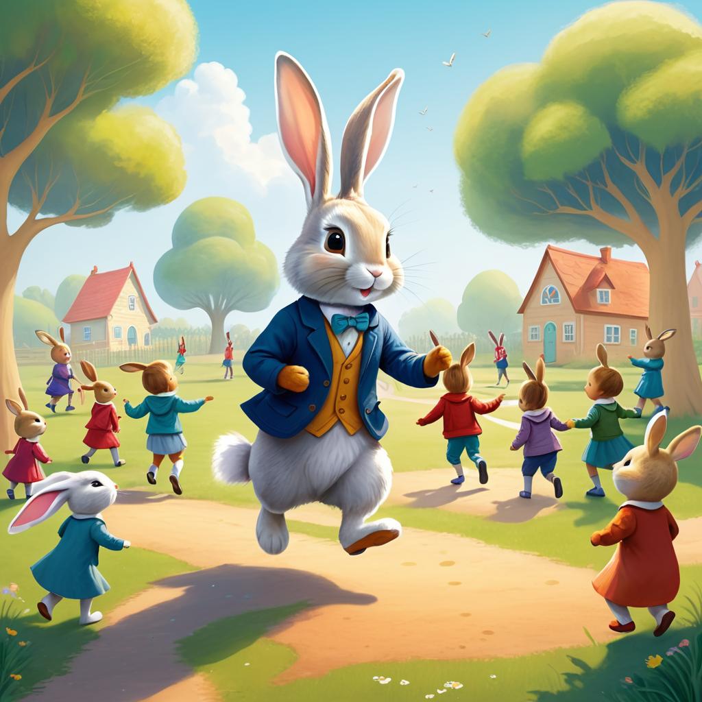 Wholesome Rabbit Adventure with Children