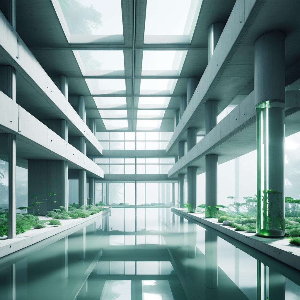 Futuristic Sci-Fi Algae Research Lab Design