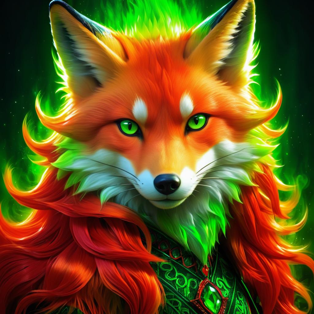 Vibrant Digital Fox Person Illustration