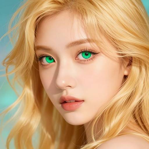 Vibrant Blonde with Emerald Eyes