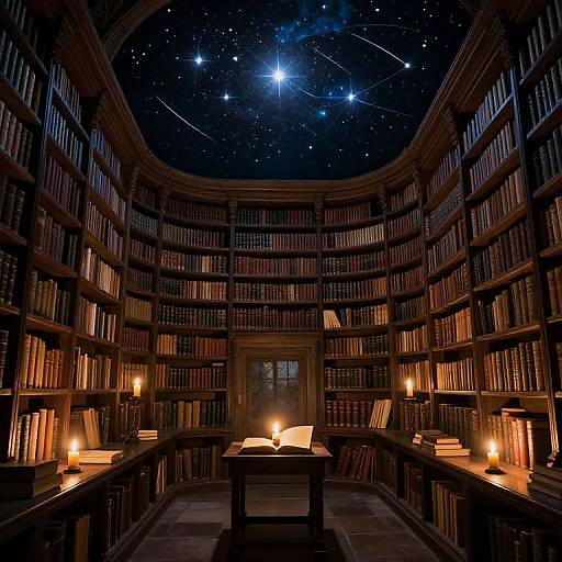 Celestial Wisdom in Ancient Library