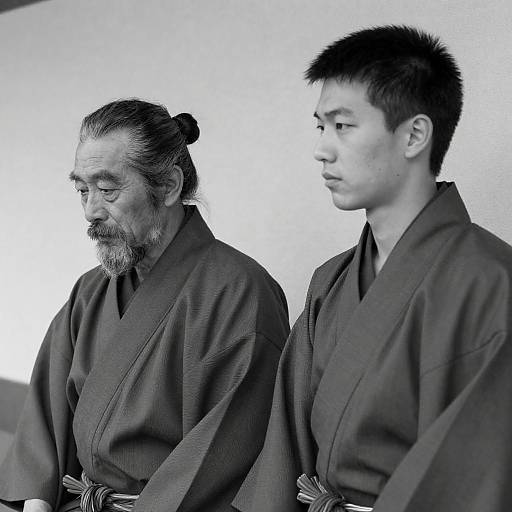 Elegant Profile Portrait of Japanese Men