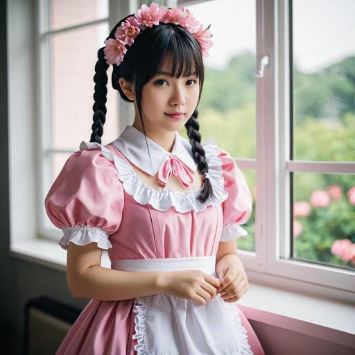 Realistic Mitsuri Maid Cosplay Portrait