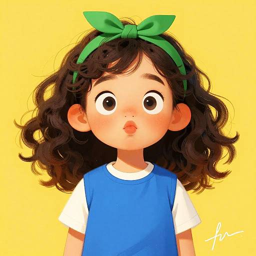 Playful Digital Portrait of Girl