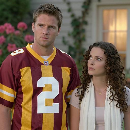 Romantic Movie Scene with Floral Background