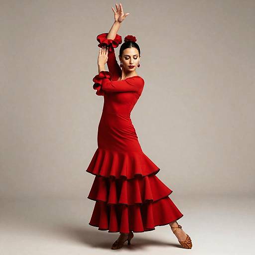 Flamenco Dancer in Red Dress