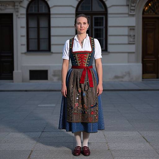 Realistic Austrian Woman in Traditional Clothing