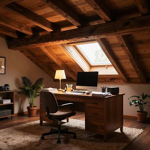 Cozy Rustic Attic Office Space