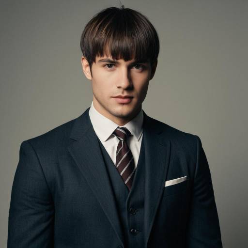 Modern Wolf Cut in Classic Suit Portrait
