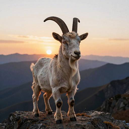 Surreal Pig Goat Hybrid at Sunset