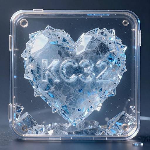 Photorealistic Ice Heart in HeartArt Style