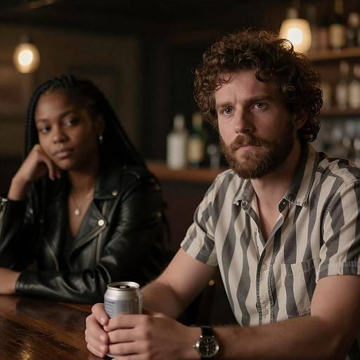Mysterious Bar Scene with Intriguing Characters