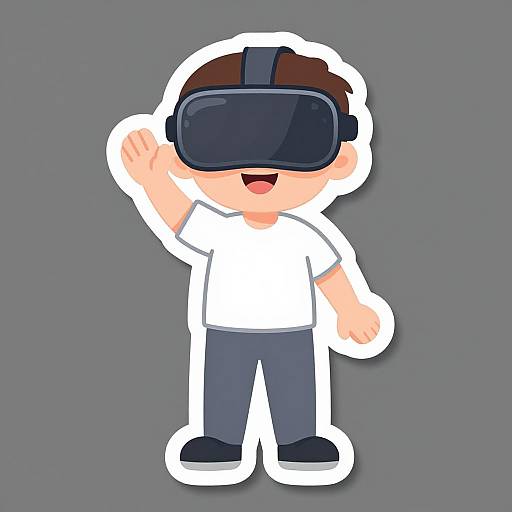 Happy VR Man Pastel Sticker