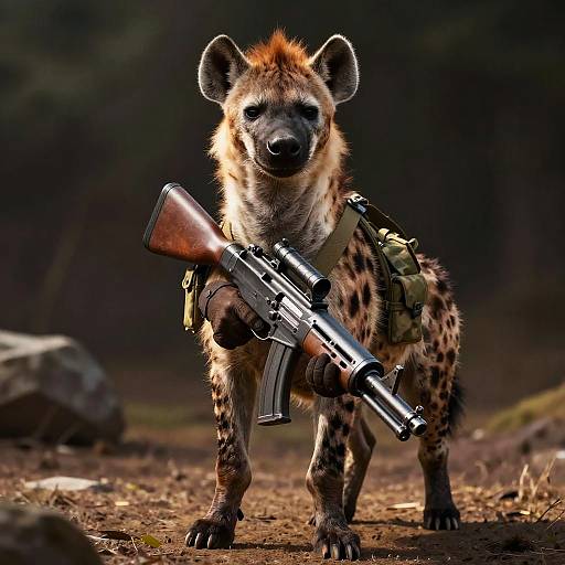 Realistic Spotted Hyena with RPG