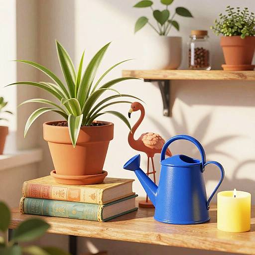 Vibrant Playful Indoor Plant Still Life