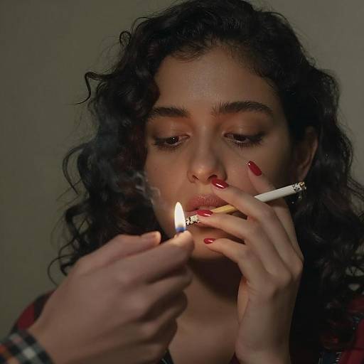 Intense Portrait of a Cigarette Smoker