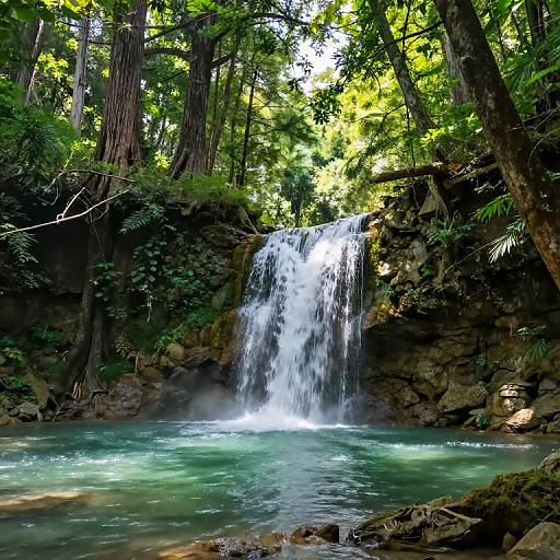Tranquil Forest Waterfall Scene