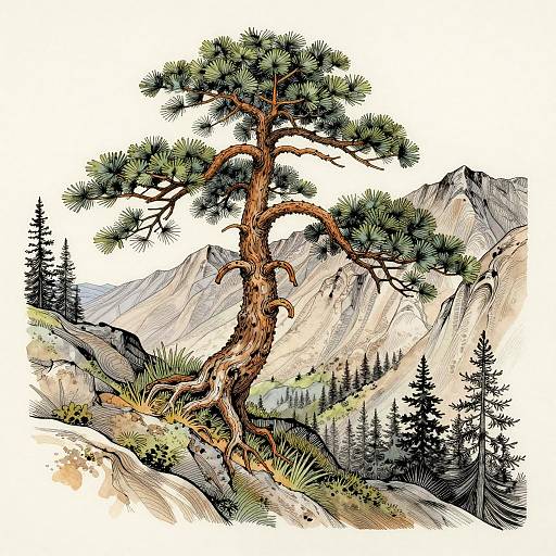Ancient Bristlecone Pine Mountain Artwork