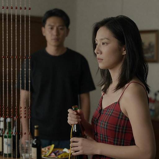 Intimate Moment in Dimly Lit Room