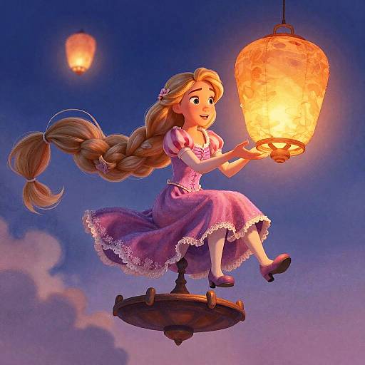 Rapunzel on Floating Lantern Platform