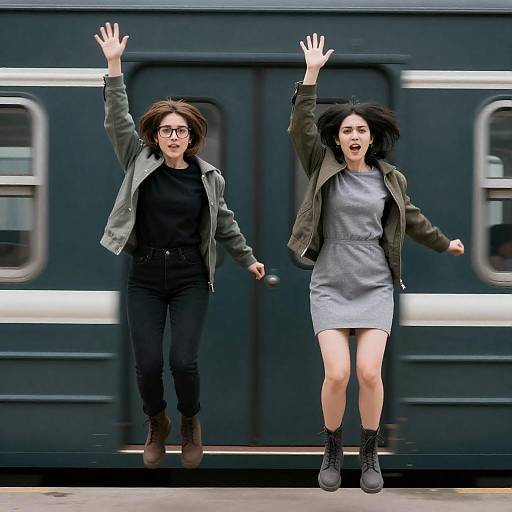 Dynamic Leap from a Moving Train