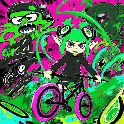 Illustration of Agent 3 (splatoon), splatoon (series) in the style of Greenopi