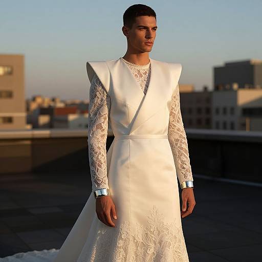 Masculine Geometric Wedding Dress