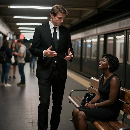 Subway Station Scene with Dynamic Characters