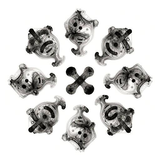 Minimalist Swirling Ink Faces Art