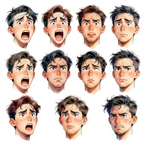 Dynamic Facial Expressions Drawing Set