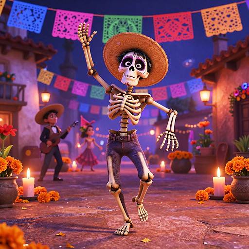 Digital artwork of a skeletal 