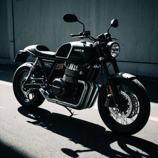 Black Electric Motorcycle with Dramatic Shadows