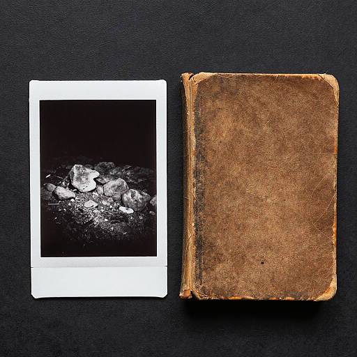 Vintage Photo and Worn Book Still Life
