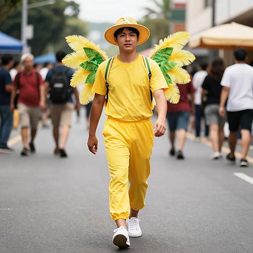 Man in Carnival Costume Walking