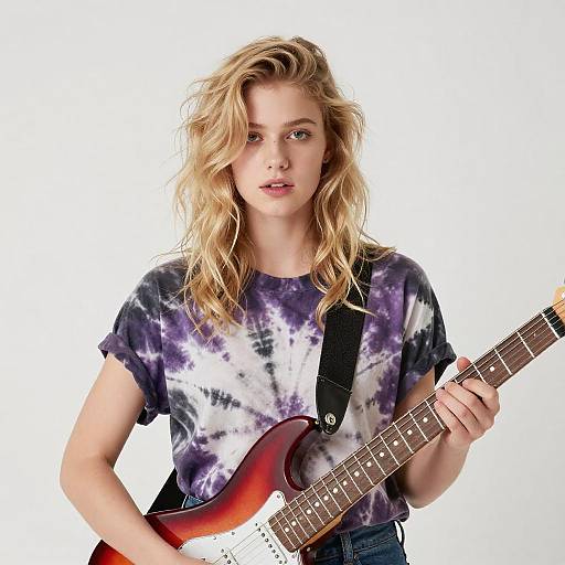 Young Woman with Electric Guitar