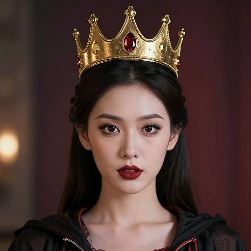 Woman Wearing Gold Crown Close-up