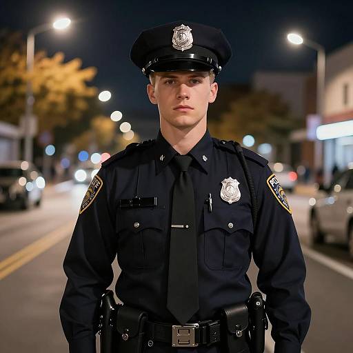 Photorealistic Portrait of Young Police Officer